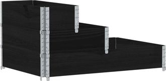 vidaXL Vidaxl - Arriate elevado de 3 niveles madera maciza pino negro 120x80 cm