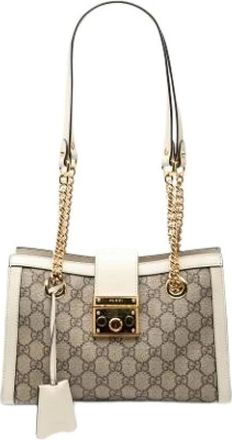 Gucci Pre-owned Shoulder Bags, female, Beige, Size: ONE SIZE Pre-owned Fabric Tote