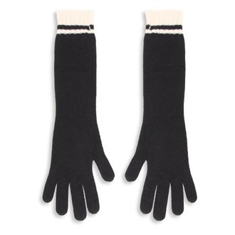 Alberta Ferretti Accessoires, Dames, Zwart, S, Wol, Lange wollen handschoenen met kasjmier