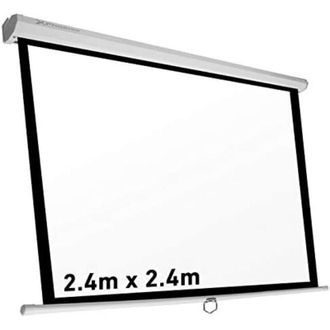 Phoenix Pantalla Manual Videorpoyector Phoenix Pared Y Techo 135p 2.4m X 2.4m Posicion Ajustable Carcasa Blanca Tela Super Resistente Phpantalla-240