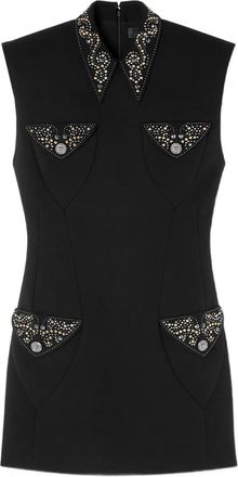 Versace Verfraaide wollen mini-jurk - Zwart