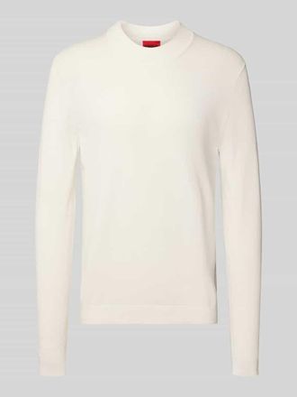 HUGO BOSS Regular Fit Strickpullover aus Viskose-Mix Modell SAN MARC in Offwhite, Größe XL