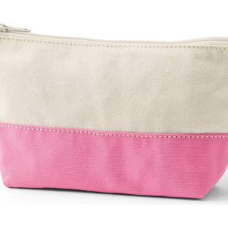 Lands End Zipper Canvas Pouch in Natural/fresh Pink at Nordstrom