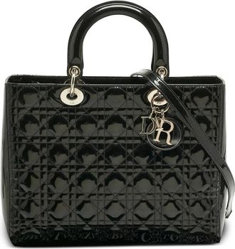 Dior large Lady Dior Cannage tote bag - Black