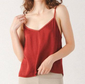 PRAIRIE UNDERGROUND Shine On Camisole In Brick Satin