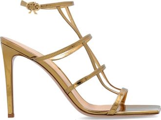 Gianvito Rossi Sandalettes Mondry - Dames - Sandalen met hakken - Geel - 37 1/2 EU - Leer - Schoenen
