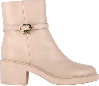 Gianvito Rossi Pre-owned Womens Ribbon Dumont Ankle Boots in Nude Calf Leather - Size EU 39