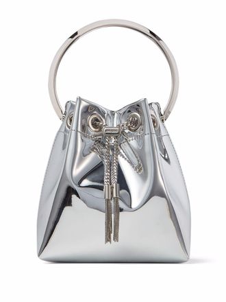 Jimmy Choo London Borsa a secchiello Bon Bon metallizzata - Argento