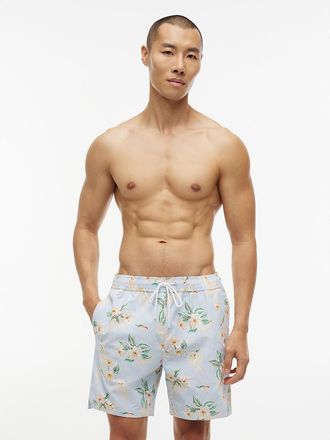 Tommy Hilfiger Mens Floral Print 7 Swim Trunk - Blue - 3XL