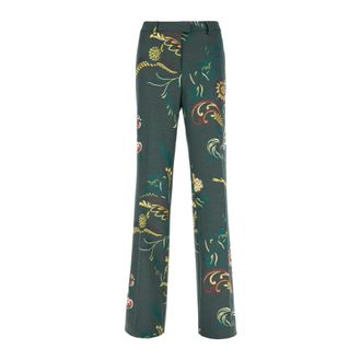 Etro Rechte broek - Dames - Broeken - Groen - Maat: S Poliester