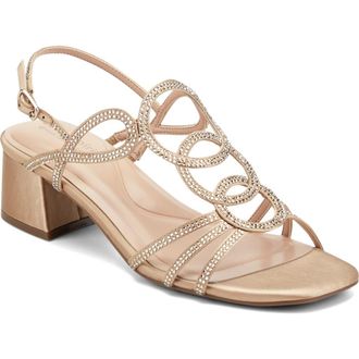 Easy Spirit Yana Block Heel Sandal - Wide Width Available in Gold at Nordstrom, Size 9.5