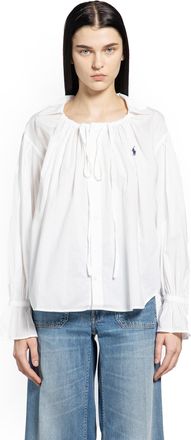 Ralph Lauren Tie-Neck Cotton Poplin Top