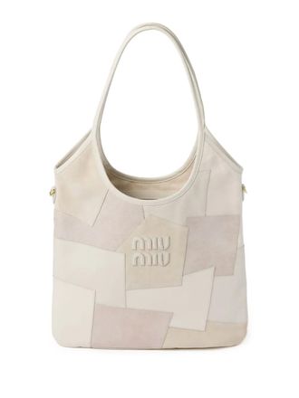 miumiu☆バックロゴ チノパンツ 40 WHITE LADIES MIU MIU - MIUMIU(ミュウミュウ) ロゴ刺繍カーゴパンツ ボトムス