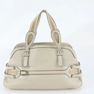 Gucci Ivory Leather Boston Bag Handbag Shoulder Bag Tote Bag (Pre-Owned)