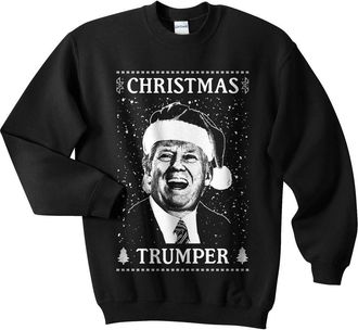 Sanfran Clothing Sanfran - Christmas Trumper Top Xmas Funny Donald Trump USA America Jumper Sweater - Extra Large/Black