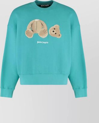 Palm Angels cotton ribbed crew neck sweatshirt