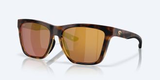 Costa Unisex Panga Ii Polarized Squared Sunglasses In Tortoise Gold Mirror