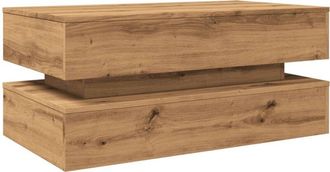 vidaXL Coffee Table with led Lights Artisian Oak 90x50x40 cm Vidaxl