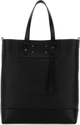 Maison Margiela Black Leather Vertical Shopping Bag
