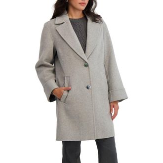 Elie Tahari Sandra Wool Blend Coat in Heather Grey at Nordstrom Rack, Size Medium