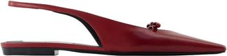 Victoria Beckham Bourgondische Leren Ballerina - Elegante Stijl - Dames - Ballerinas - Rood - 37 EU - Leer - Schoenen