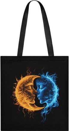 Generic Sun And Moon Womens Tote Casual Shopping Bag Lightweight Shoulder Bags Hobos Handbag for Work Travel Daily 35x40cm