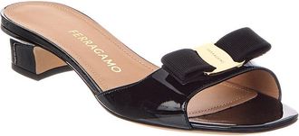 Ferragamo Vara Bow Patent Sandal