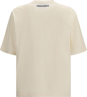 Dsquared2 Mens Cotton T-Shirt Ivory T-Shirts And Polos