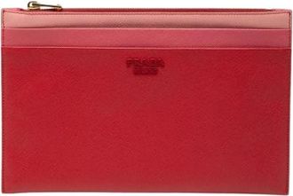 Prada Pre-owned Vintage Clutch - Dames - Vintage Clutch - Rood - ONE Size - Leer - Vintage