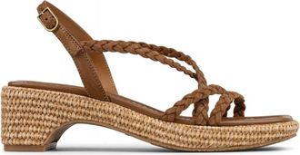 Donald J Pliner Womens Rosalie Braided Sandal In Saddle