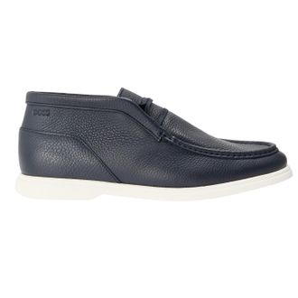 HUGO BOSS Mens Sienne Desb Leather Chukka Boots (Dark Blue) - Size UK 12