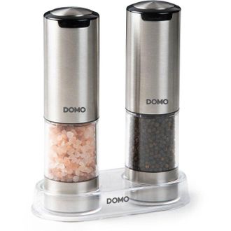 Domo Conjunto De 2 Molinillos El&eacute;ctricos De Pimienta Y Sal - Domo - Usb - 96 Ml - Transparente / Plata