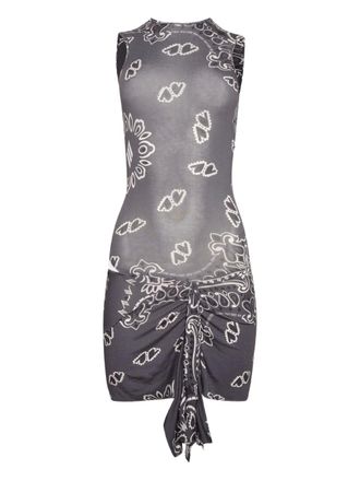 The Attico bandana-print mini dress - Grey