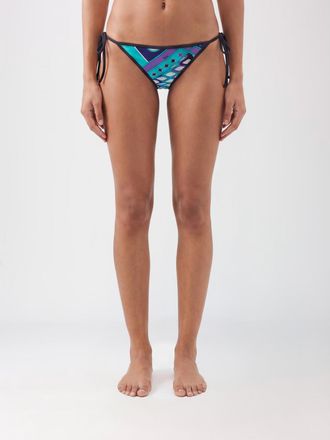 Pucci Slip bikini a vita bassa in nylon con stampa astratta