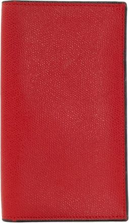 Valextra Red Color Leather Long Wallet (Bi-Fold) (Pre-Owned)