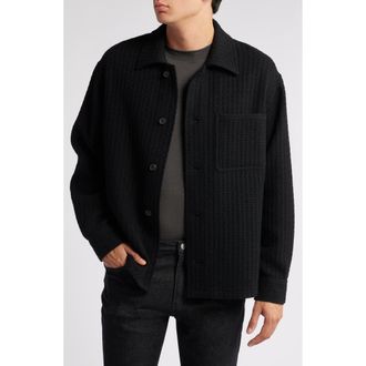 Frame Denim Textured Wool Blend Shirt Jacket in Black at Nordstrom Rack, Size X-Small