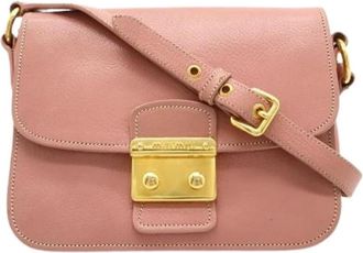 Miu Miu Pre-owned Pochette Schoudertas - Dames - Vintage Schoudertas - Roze - ONE Size - Leer - Vintage