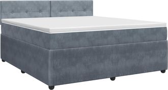 vidaXL Cama Box Spring Con Colch&oacute;n Gris Oscuro 140 X 190 Cm Terciopelo Vidaxl