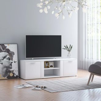 vidaXL Vidaxl - Mueble De Tv Madera Contrachapada Blanco 120x34x37 Cm