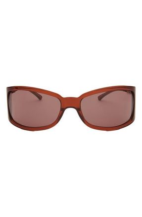 DEZI Slim Thique Wrap Sunglasses in Transparent Cognac /Cognac at Nordstrom