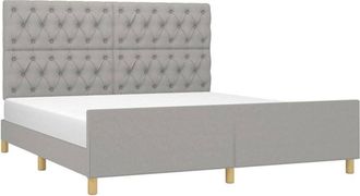 vidaXL Cama Sin Colch&oacute;n Tela Gris Claro 160x200 Cm Vidaxl