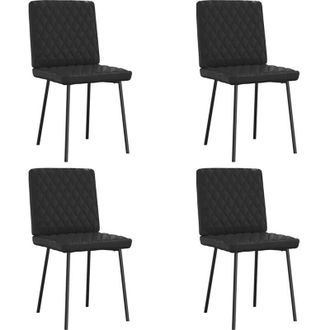 vidaXL Sillas De Comedor 4 Unidades Cuero Sint&eacute;tico Negro Vidaxl