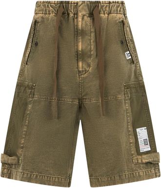 Miharayasuhiro Beschadigde Cargo Short Pants - Heren - Korte Broeken - Groen - M - Katoen - Korte Broeken