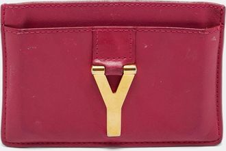 Saint Laurent Easy Y Pink Leather Card Case