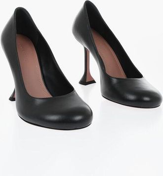Amina Muaddi Leather Pumps IRIS With Rounded Toe 10cm size 37