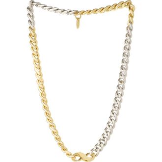 Ettika Mixed Finish Chain Necklace in Gold at Nordstrom