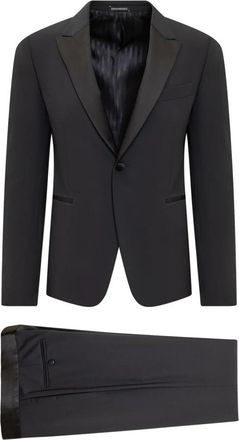 Emporio Armani Enkelrijig pak - Heren - Business pakken - Blauw - L - Wol - Kostuums