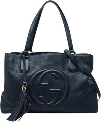 Gucci Pre-owned Vintage Tote Bag - Dames - Vintage Shopper - Blauw - ONE Size - Vintage
