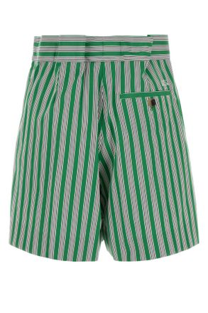 Loewe Striped Poplin Bermudas - Green