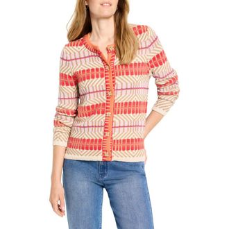 Nic+Zoe Energizer Cotton Blend Cardigan in Red Multi at Nordstrom Rack, Size Medium P
